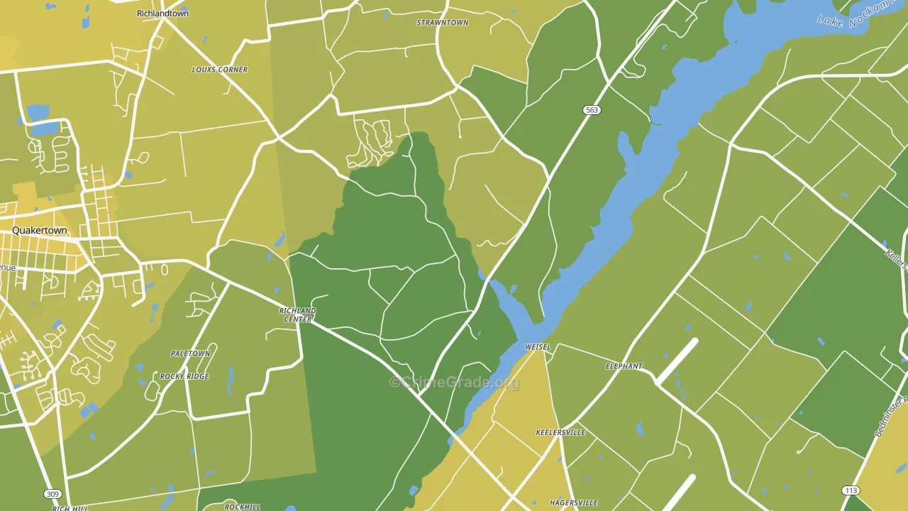 Weisel, PA Map of Vehicle Theft Rates