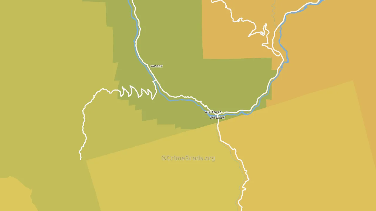 Weitchpec, CA Map of Vehicle Theft Rates