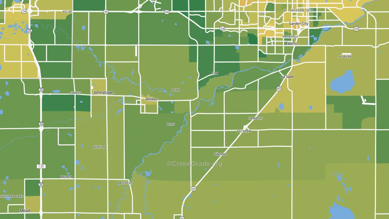 Weld County, CO Map of Vehicle Theft Rates