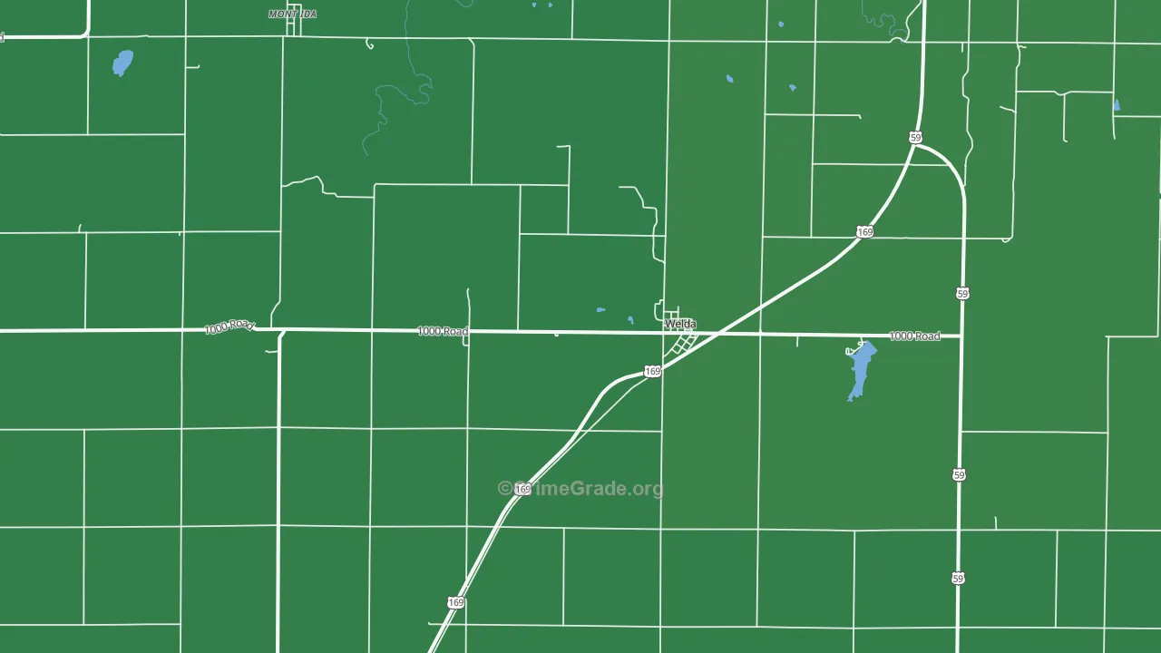 Welda, KS Map of Vehicle Theft Rates