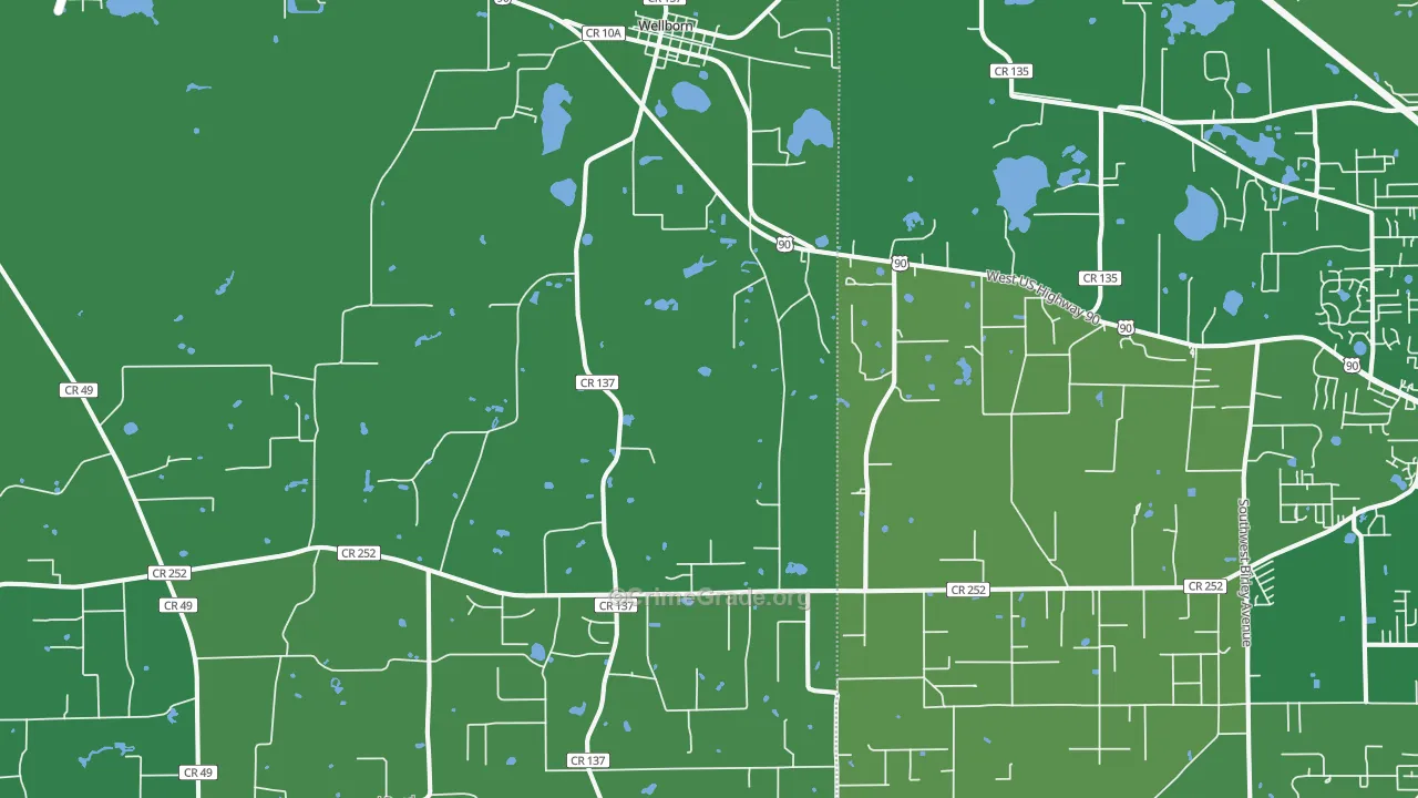 Wellborn, FL Map of Vehicle Theft Rates