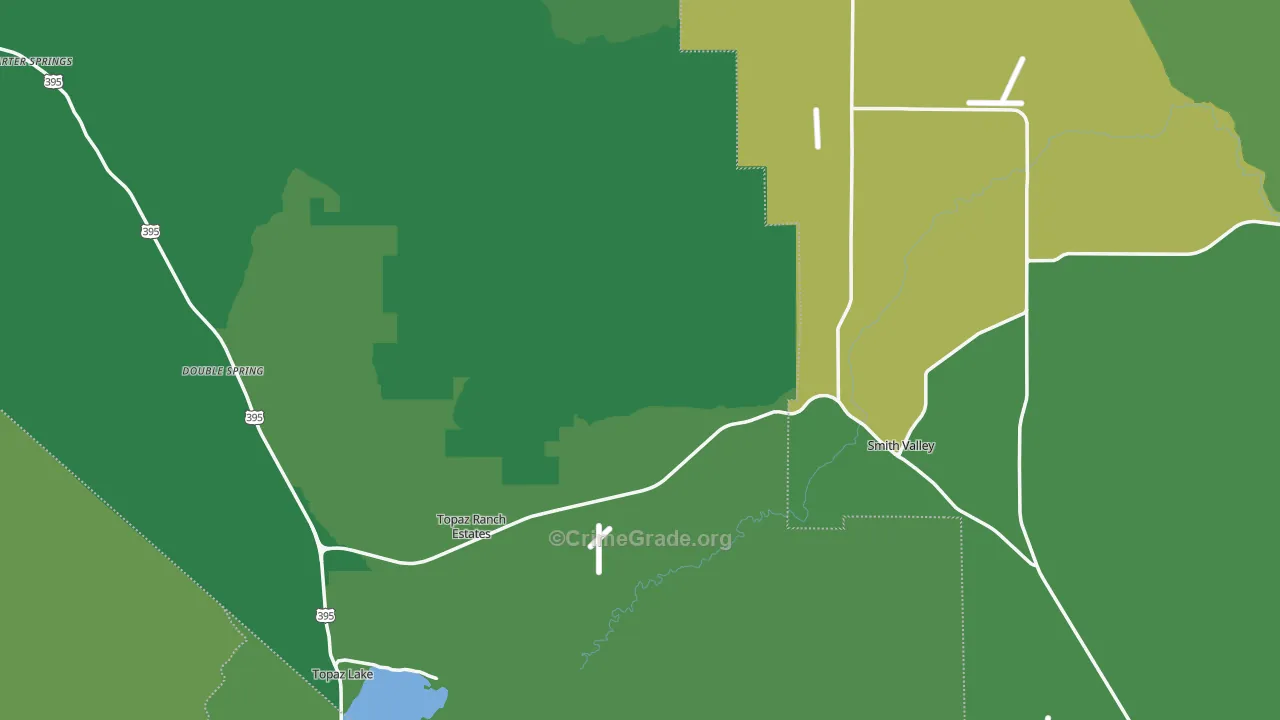 Wellington, NV Map of Vehicle Theft Rates