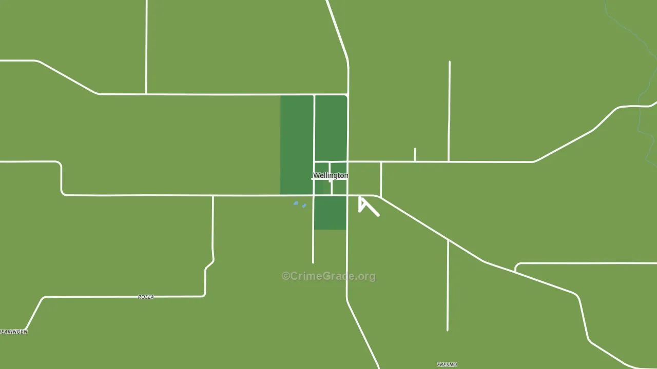 Wellington, TX Map of Vehicle Theft Rates