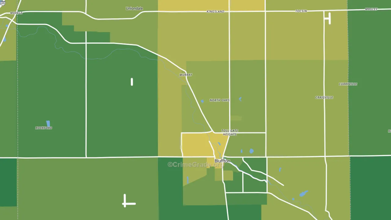 Wells County, IN Map of Vehicle Theft Rates