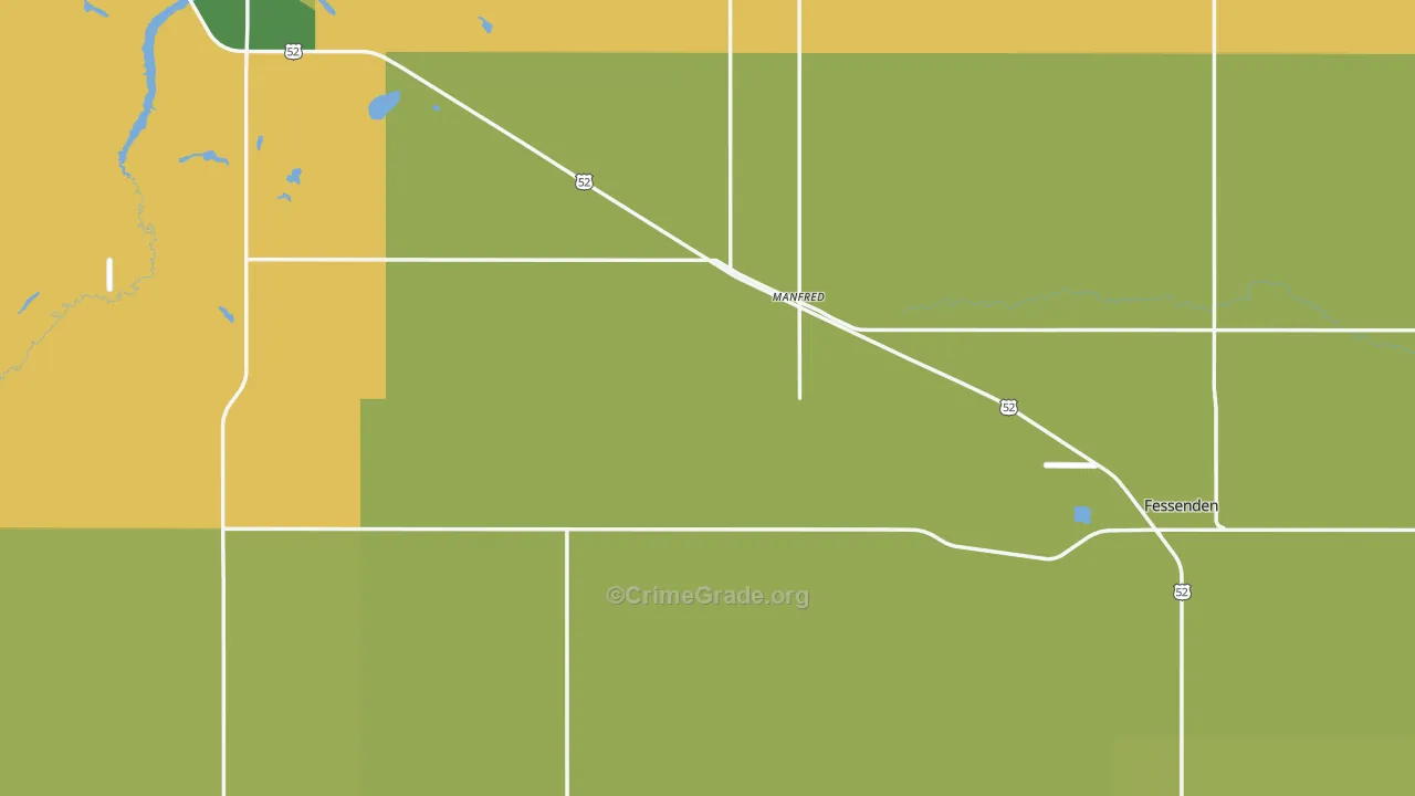 Wells County, ND Map of Vehicle Theft Rates