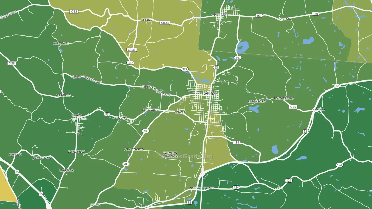 Wellston, OH Map of Vehicle Theft Rates
