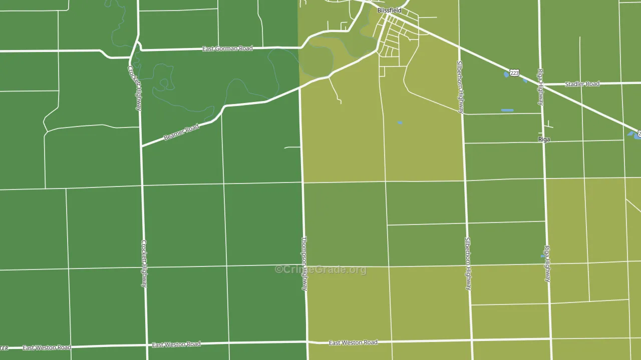 Wellsville, MI Map of Vehicle Theft Rates