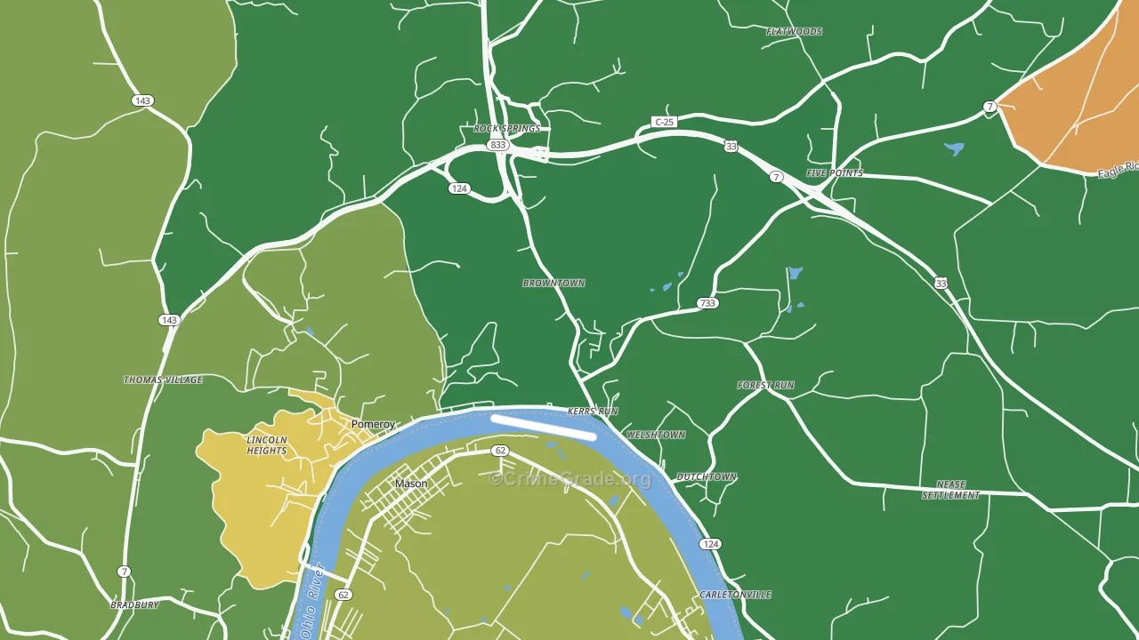 Welshtown, OH Map of Vehicle Theft Rates
