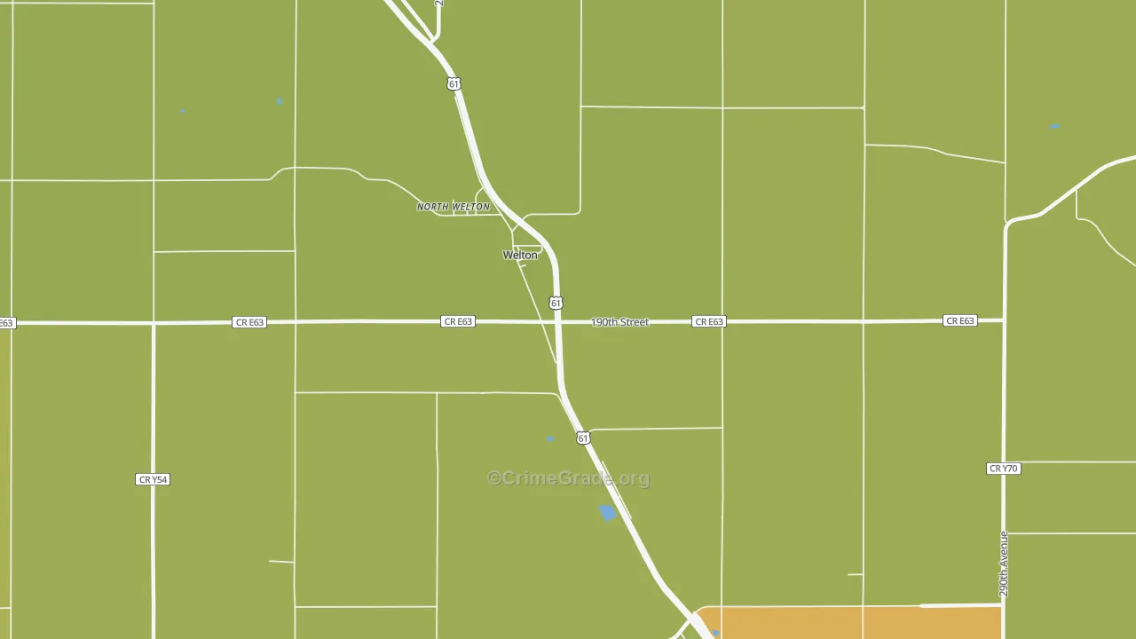 Welton, IA Map of Vehicle Theft Rates