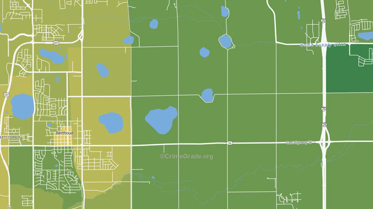 Welty, CO Map of Vehicle Theft Rates