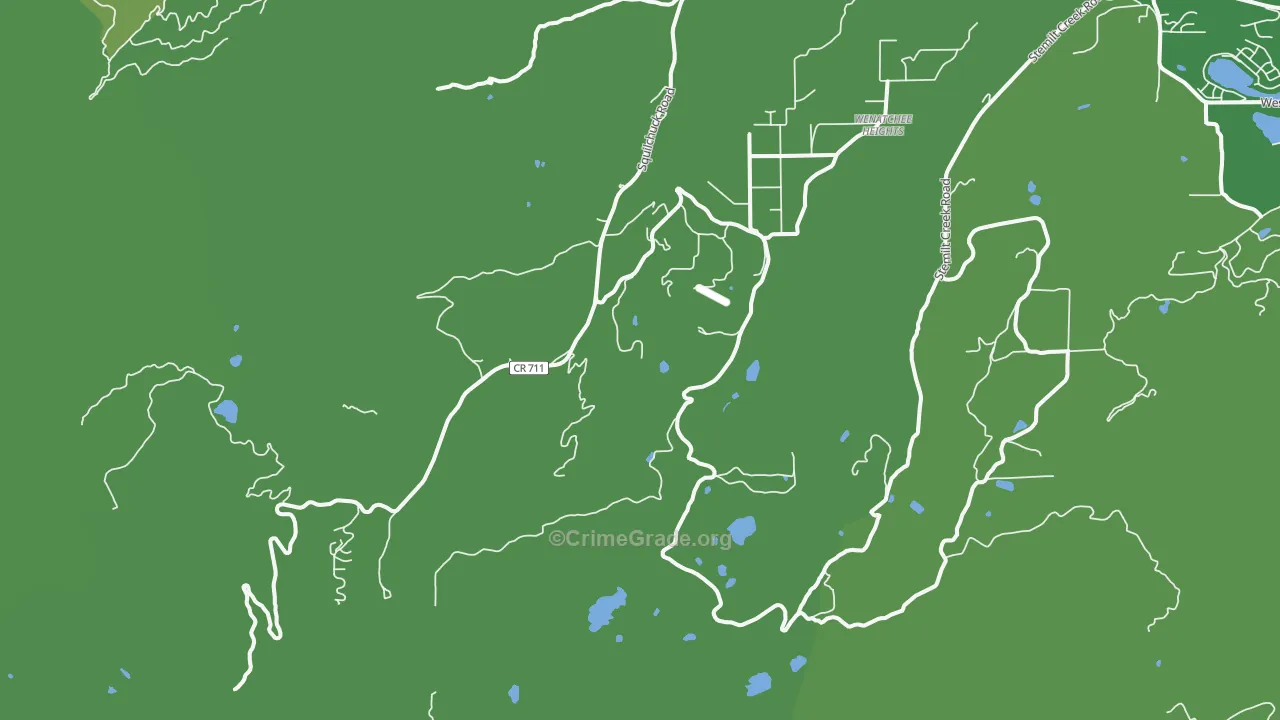 Wenatchee Heights, WA Map of Vehicle Theft Rates