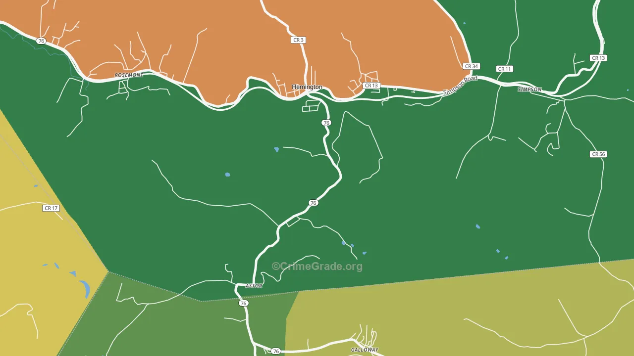 Wendel, WV Map of Vehicle Theft Rates