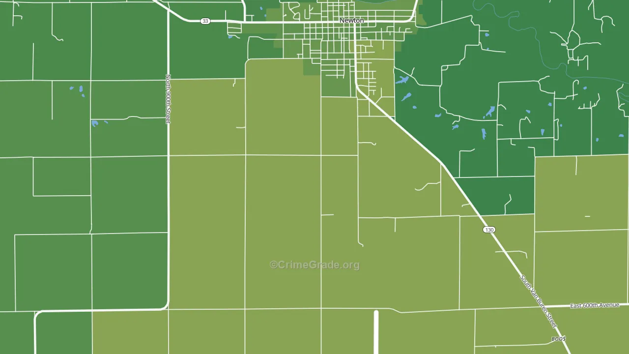 Wendelin, IL Map of Vehicle Theft Rates