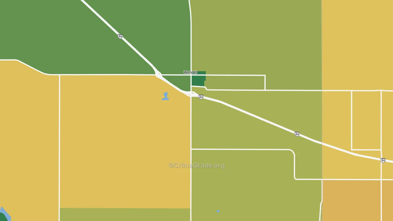 Wendell, ID Map of Vehicle Theft Rates