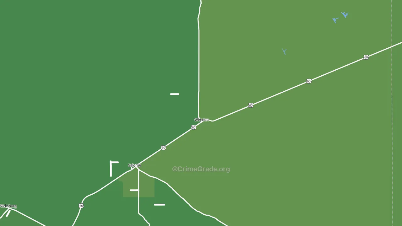 Wenden, AZ Map of Vehicle Theft Rates