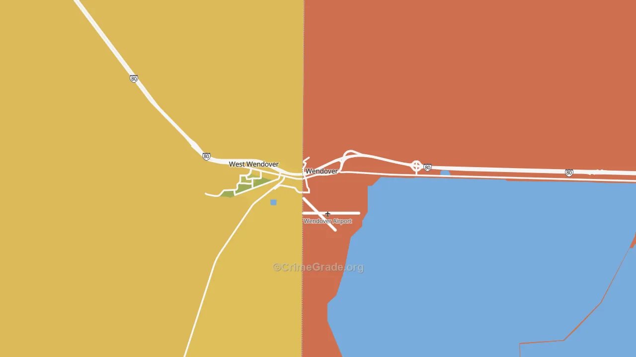 Wendover, UT Map of Vehicle Theft Rates
