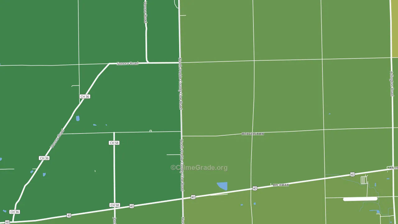 Wengerlawn, OH Map of Vehicle Theft Rates