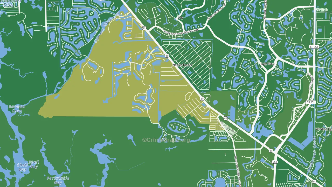 Wentworth Estates, Naples, FL Map of Vehicle Theft Rates
