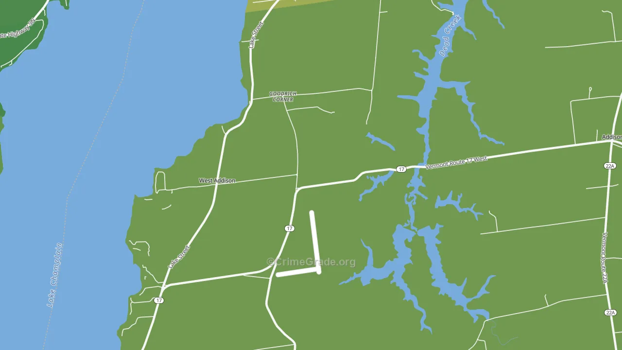 West Addison, VT Map of Vehicle Theft Rates