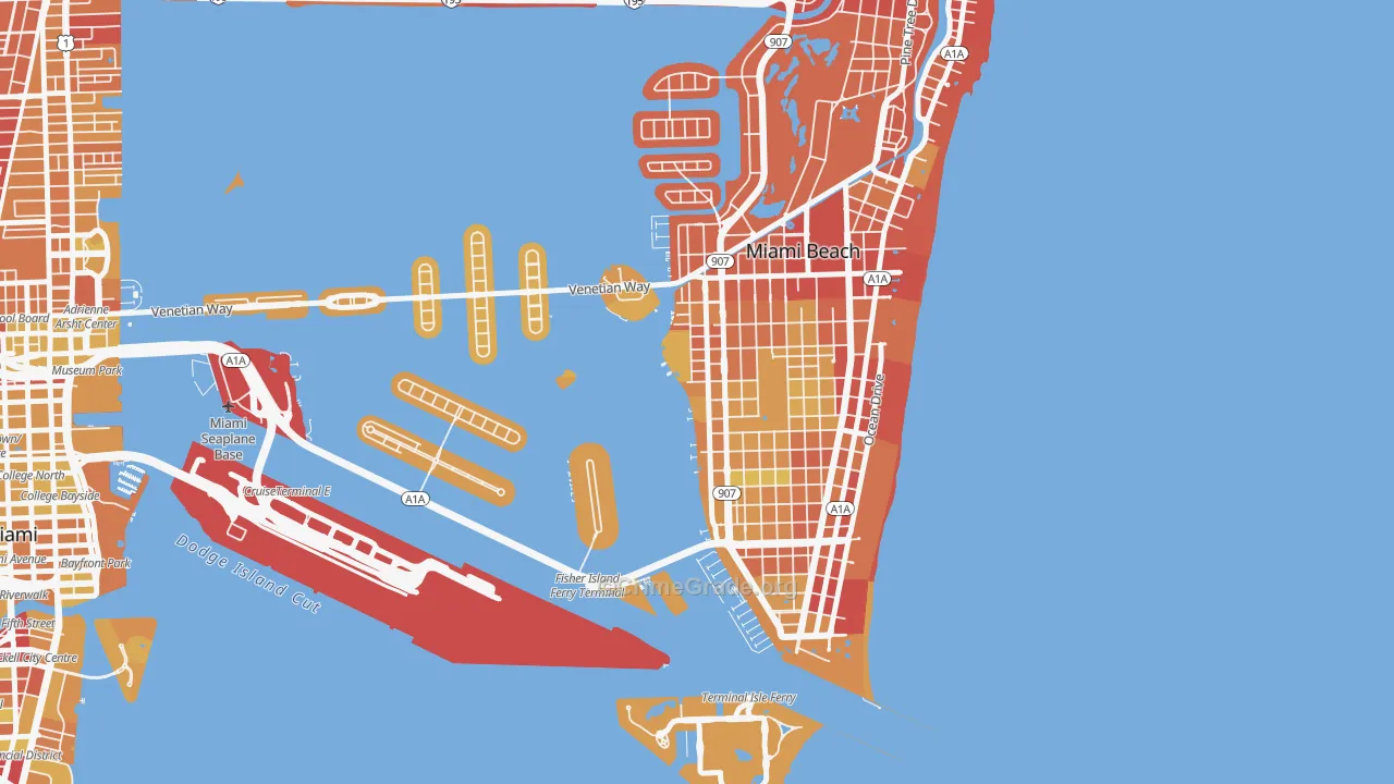 West Avenue, Miami Beach, FL Map of Vehicle Theft Rates