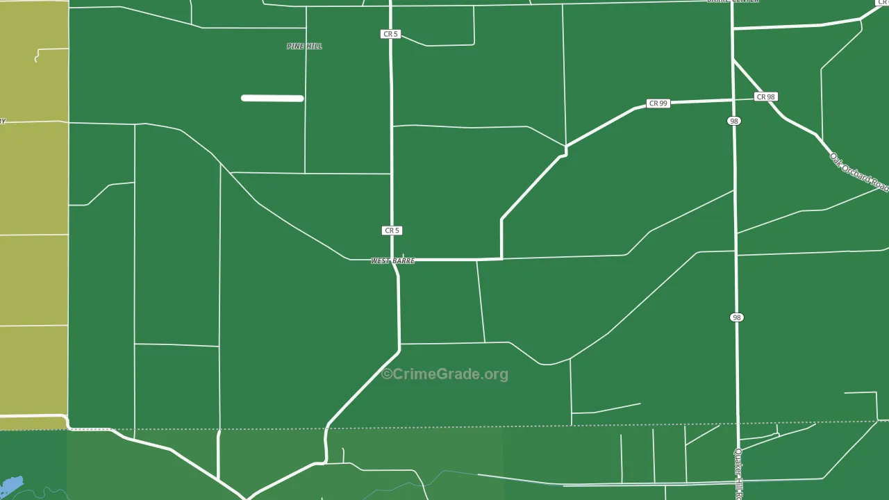 West Barre, NY Map of Vehicle Theft Rates
