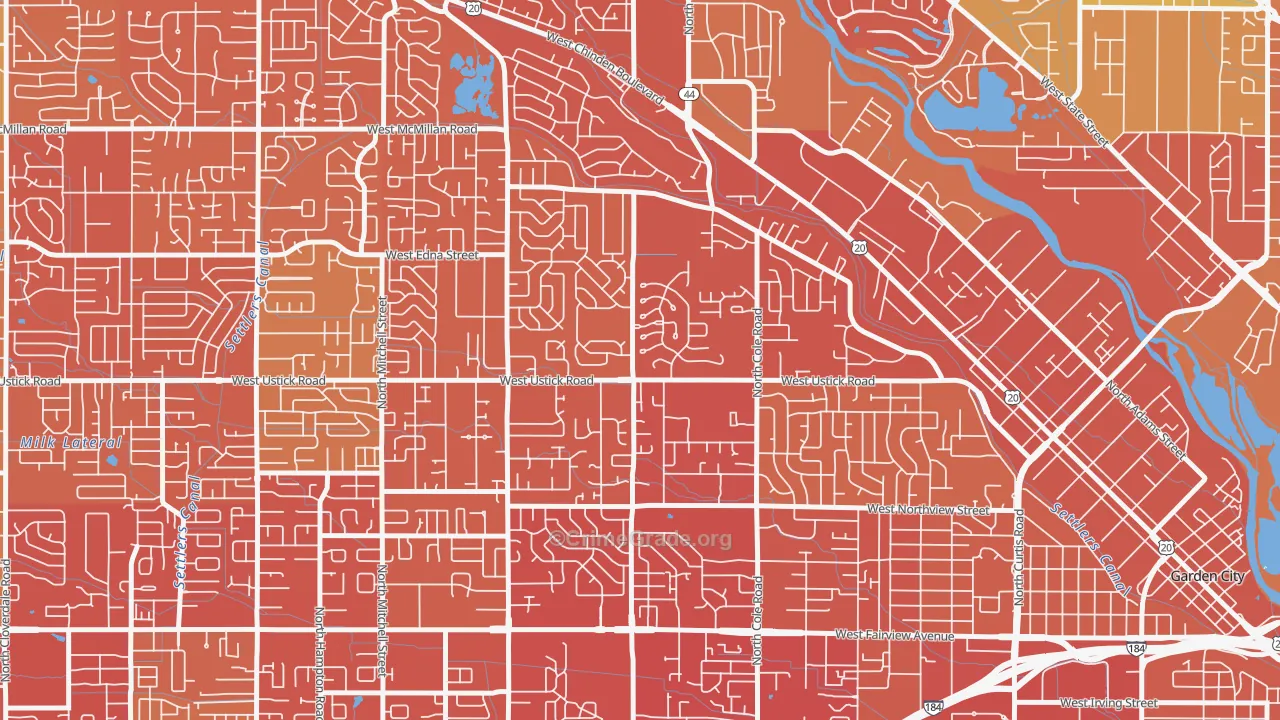 West Bench, Boise, ID Map of Vehicle Theft Rates