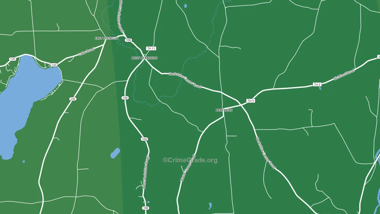 West Berkshire, VT Map of Vehicle Theft Rates