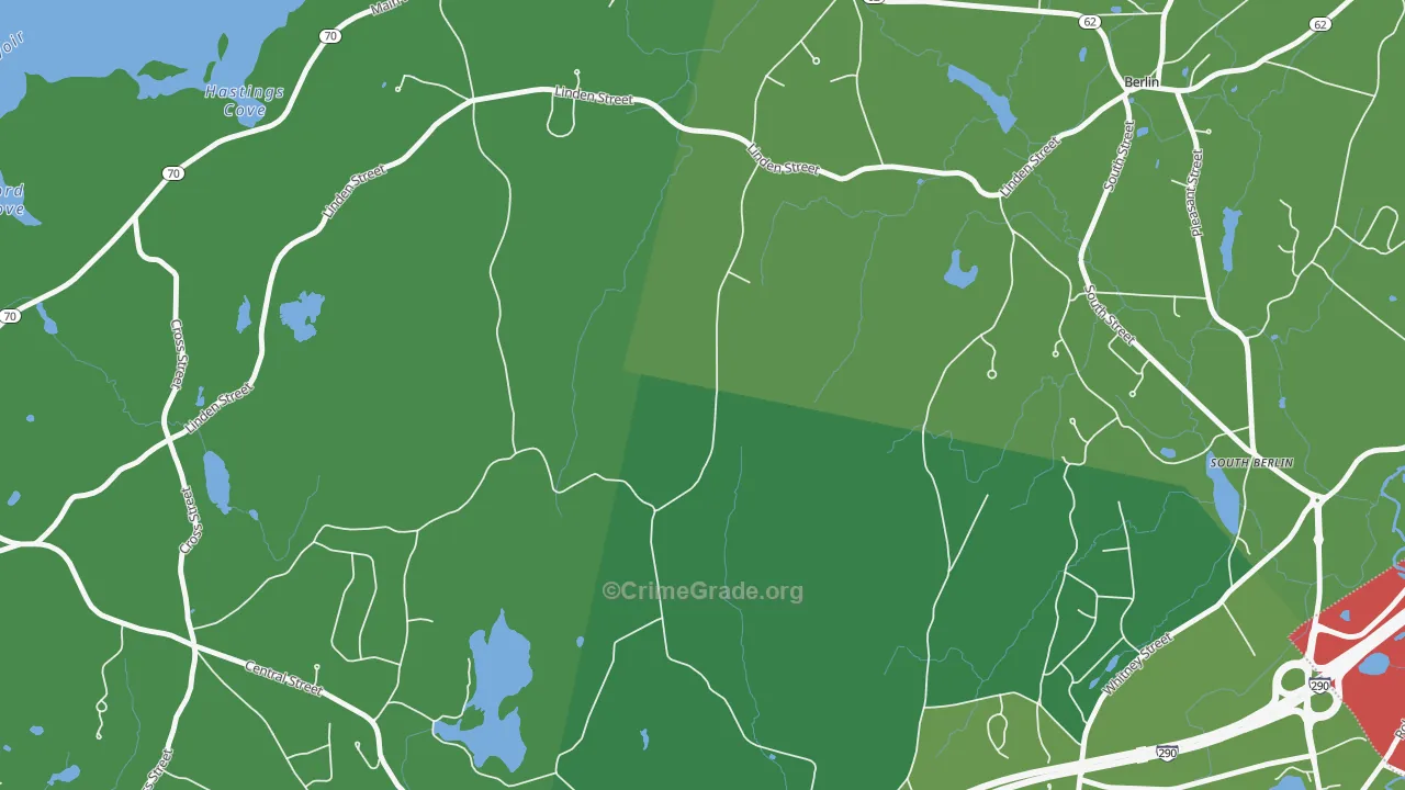 West Berlin, MA Map of Vehicle Theft Rates