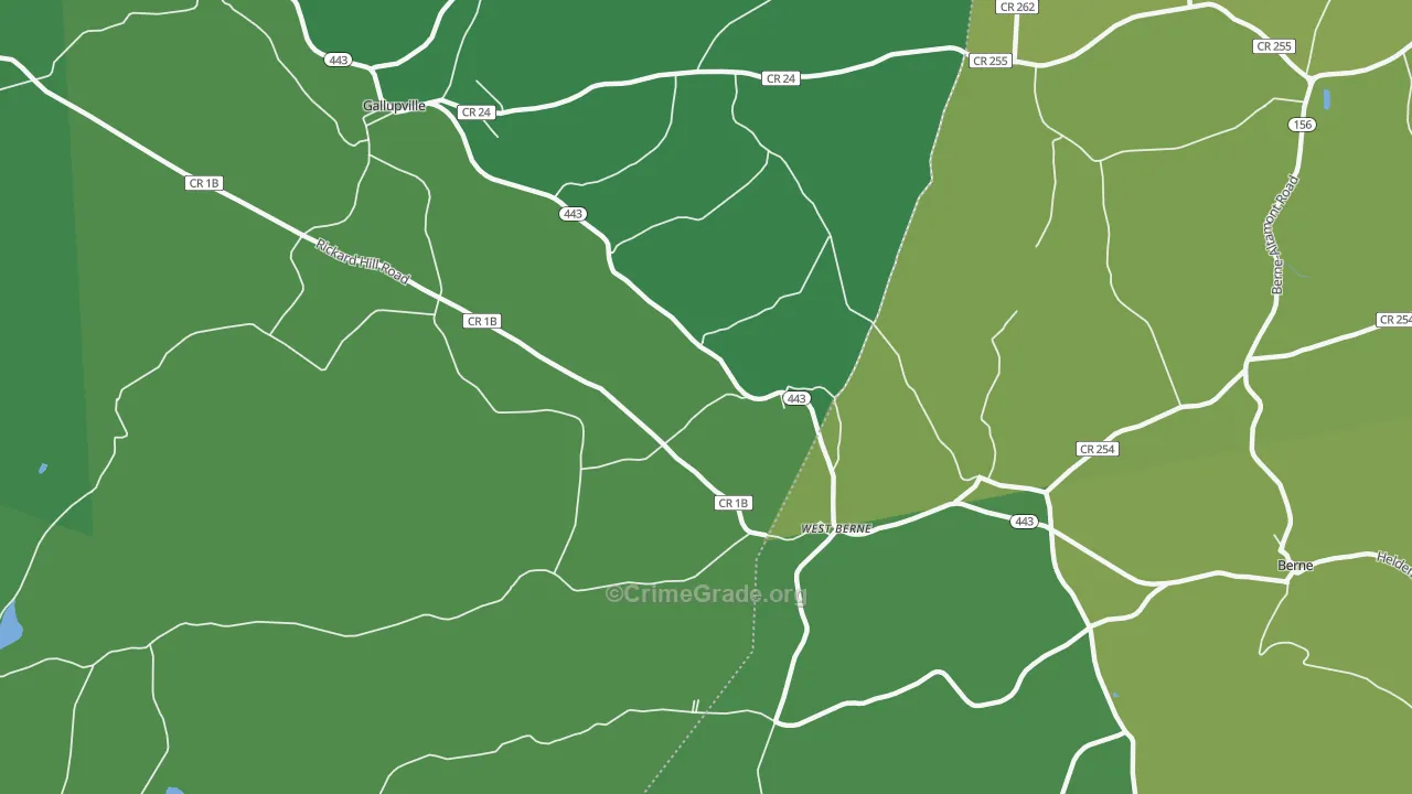 West Berne, NY Map of Vehicle Theft Rates