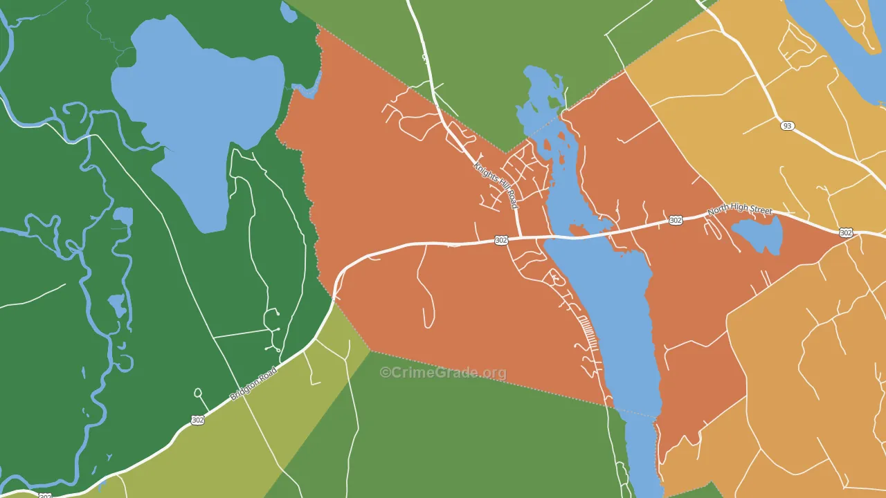 West Bridgton, ME Map of Vehicle Theft Rates