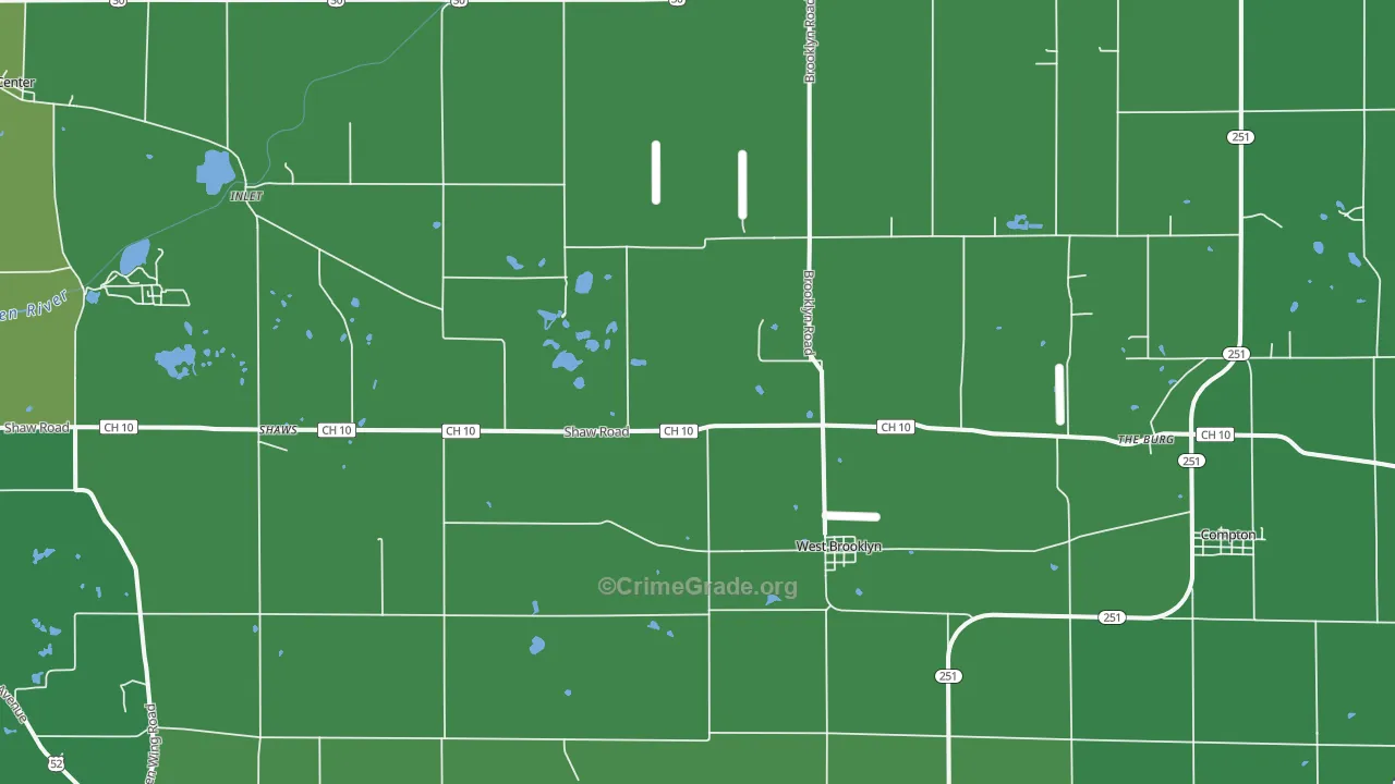West Brooklyn, IL Map of Vehicle Theft Rates