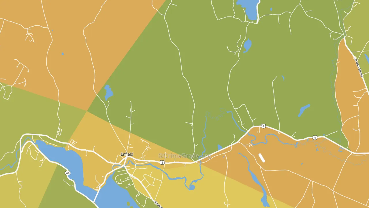 West Canaan, NH Map of Vehicle Theft Rates