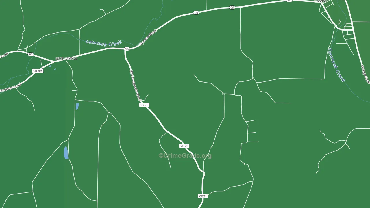 West Candor, NY Map of Vehicle Theft Rates