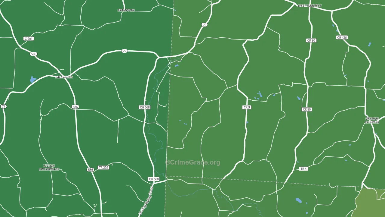 West Carlisle, OH Map of Vehicle Theft Rates