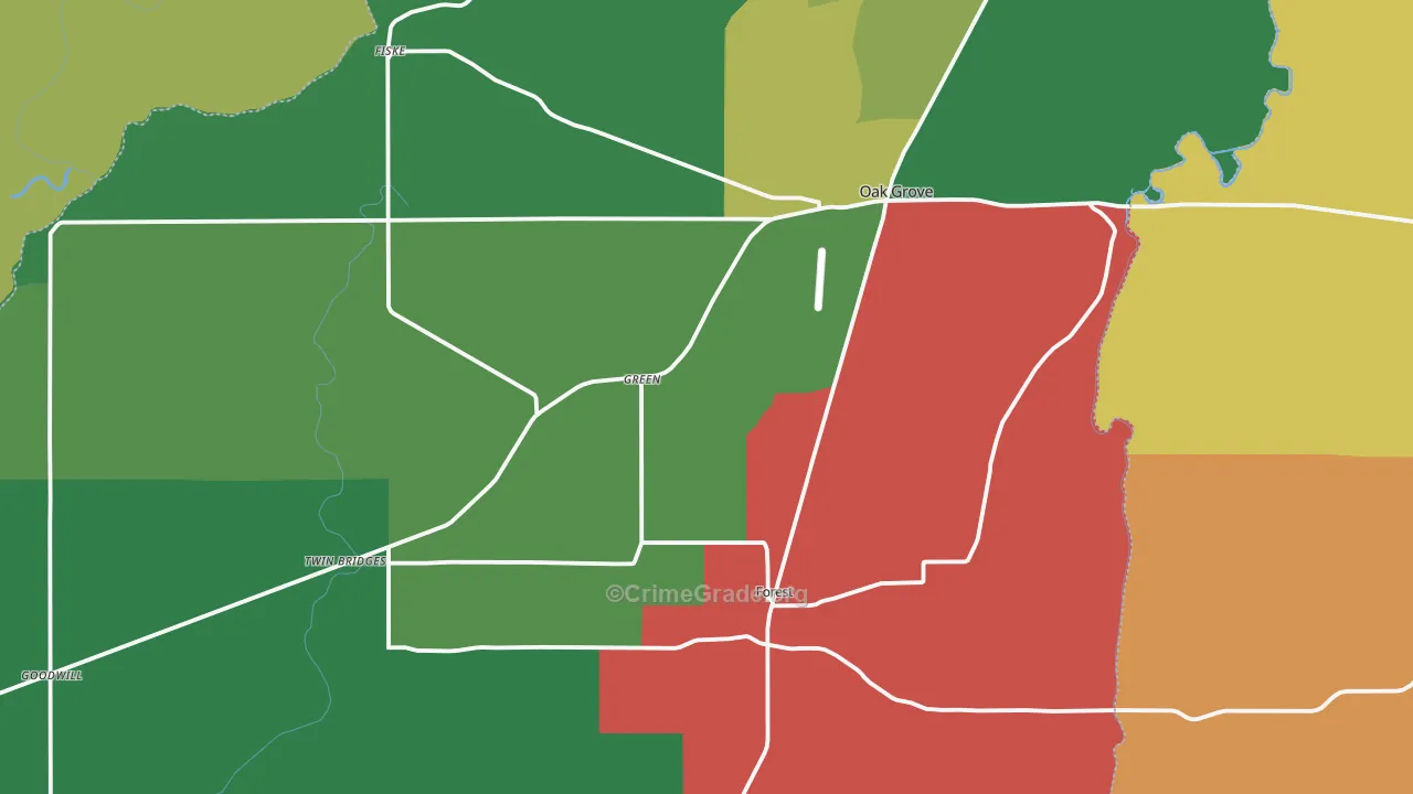 West Carroll Parish, LA Map of Vehicle Theft Rates