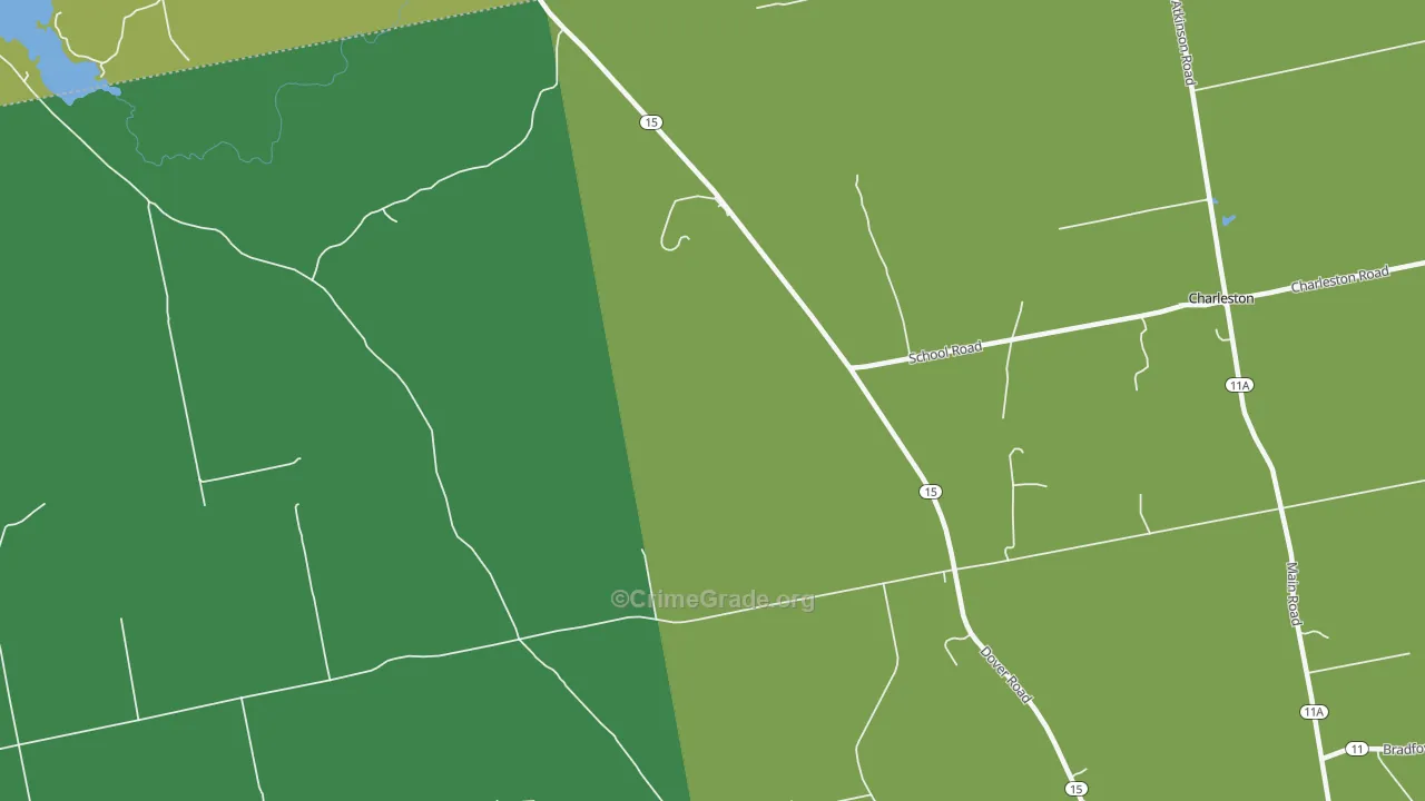 West Charleston, ME Map of Vehicle Theft Rates