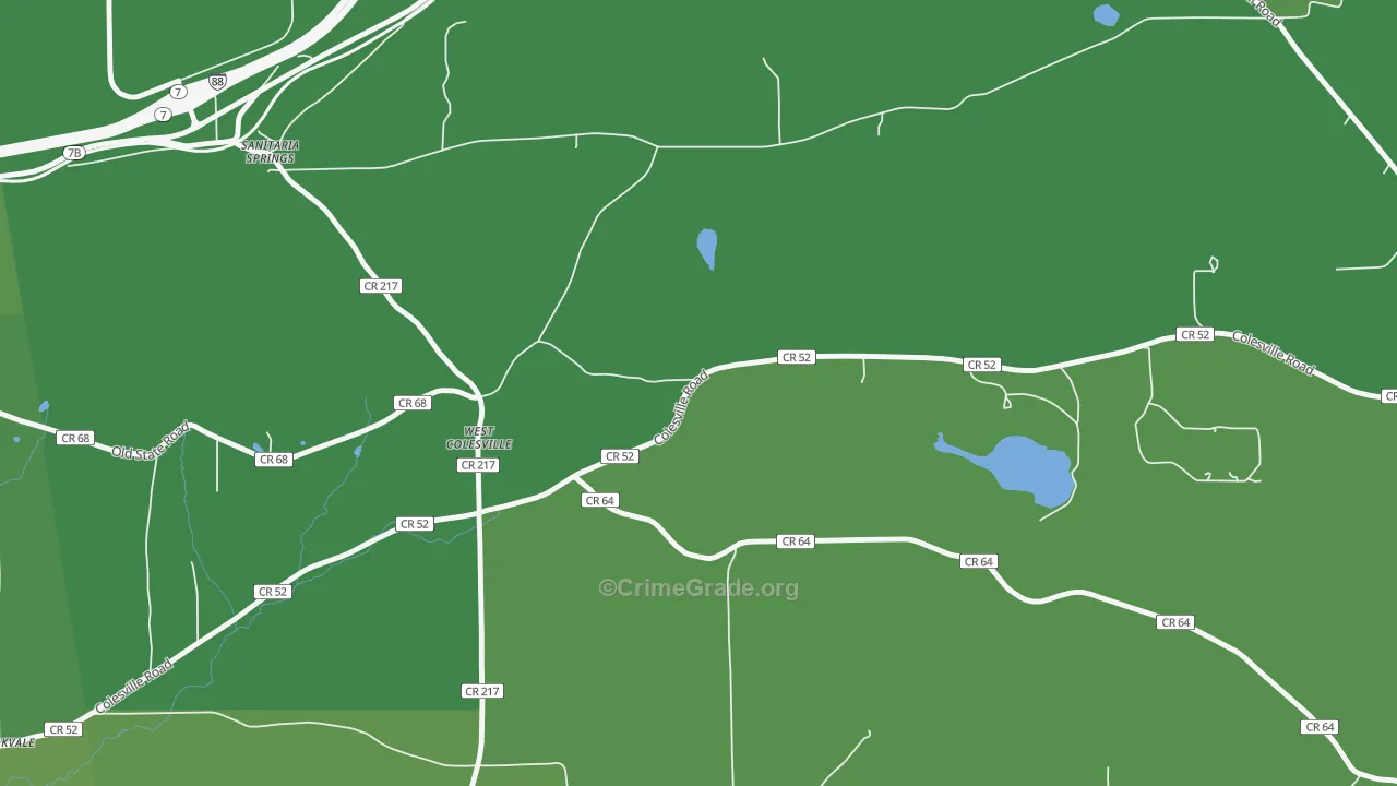 West Colesville, NY Map of Vehicle Theft Rates