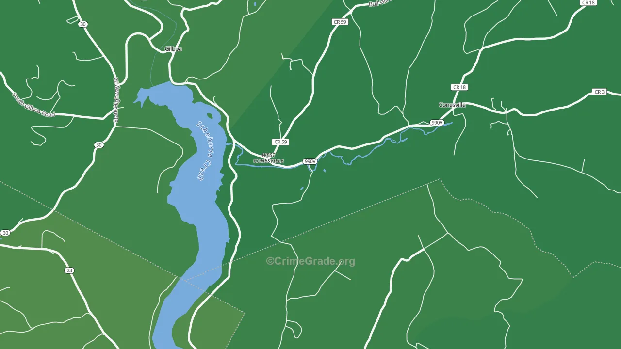 West Conesville, NY Map of Vehicle Theft Rates