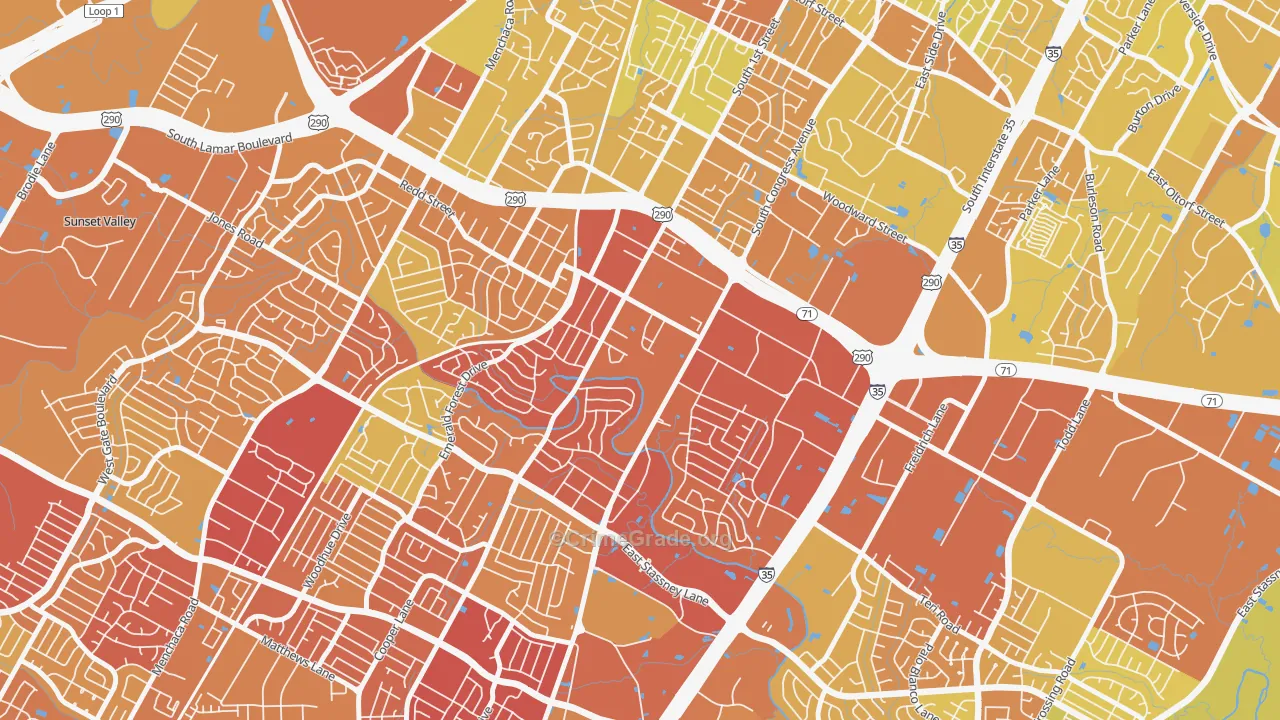 West Congress, Austin, TX Map of Vehicle Theft Rates