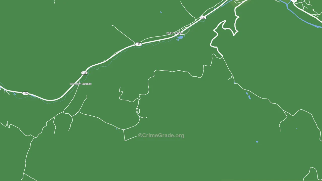 West Creek, PA Map of Vehicle Theft Rates