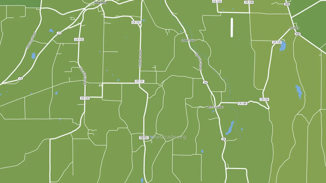 West Danby, NY Map of Vehicle Theft Rates