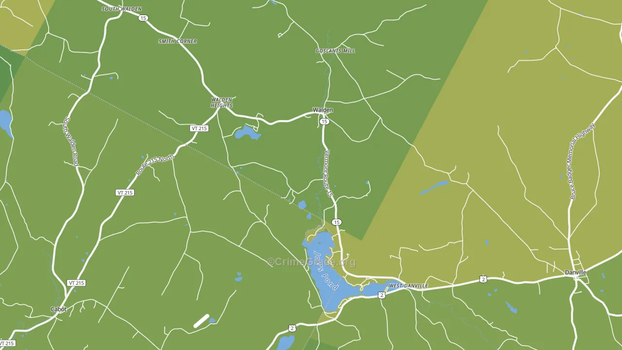 West Danville, VT Map of Vehicle Theft Rates