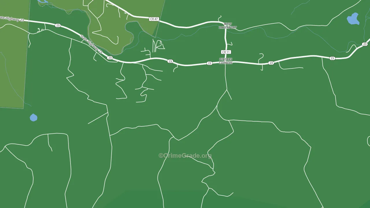 West Davenport, NY Map of Vehicle Theft Rates