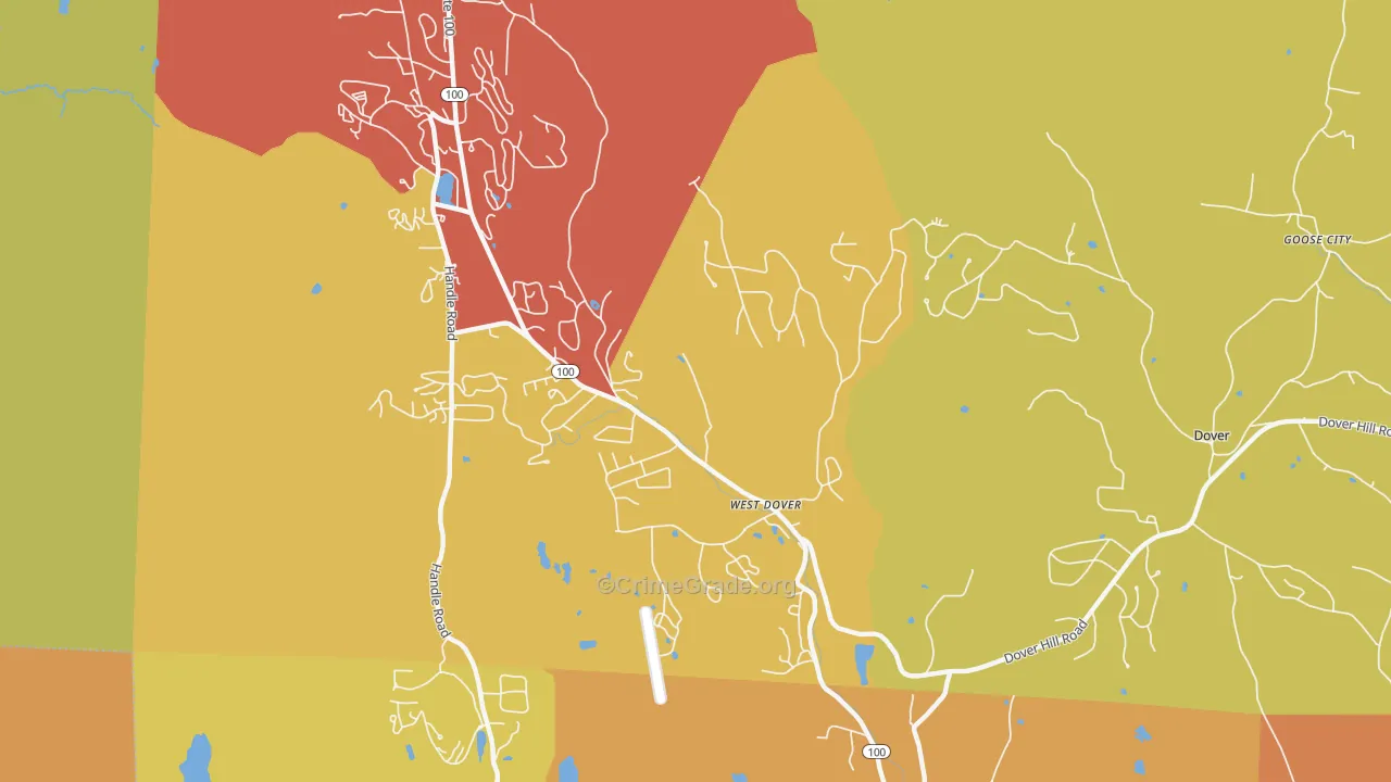 West Dover, VT Map of Vehicle Theft Rates
