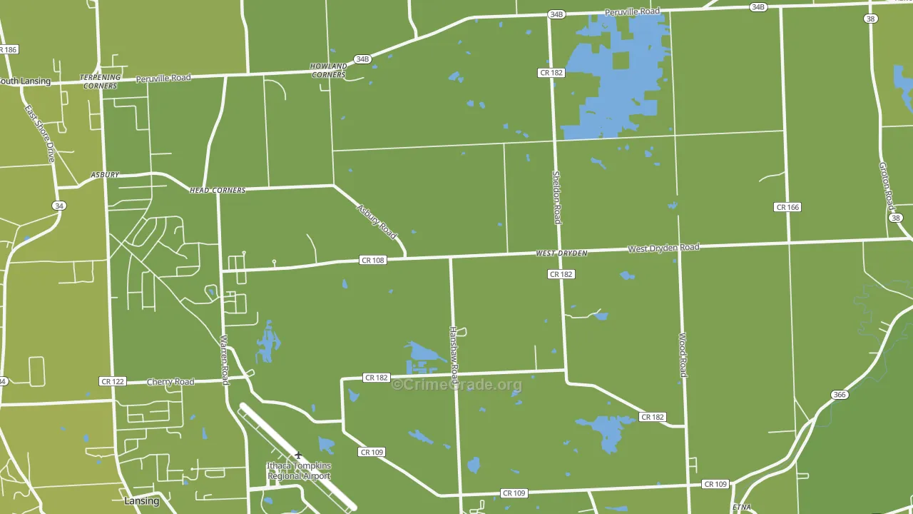 West Dryden, NY Map of Vehicle Theft Rates
