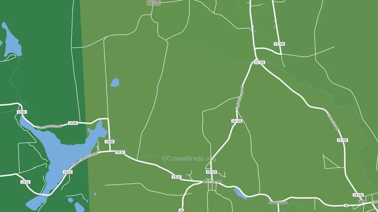 West Eaton, NY Map of Vehicle Theft Rates
