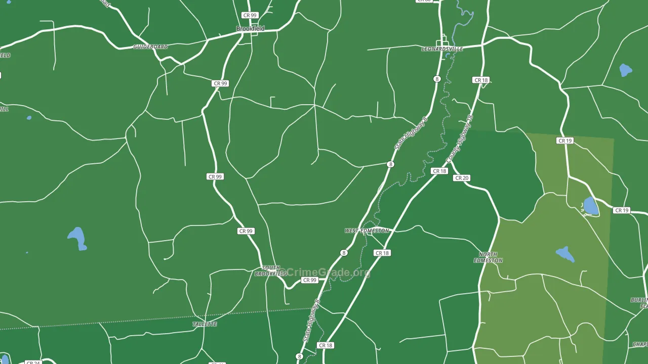 West Edmeston, NY Map of Vehicle Theft Rates