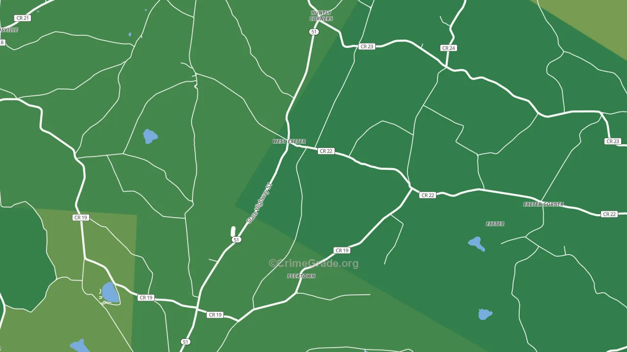 West Exeter, NY Map of Vehicle Theft Rates