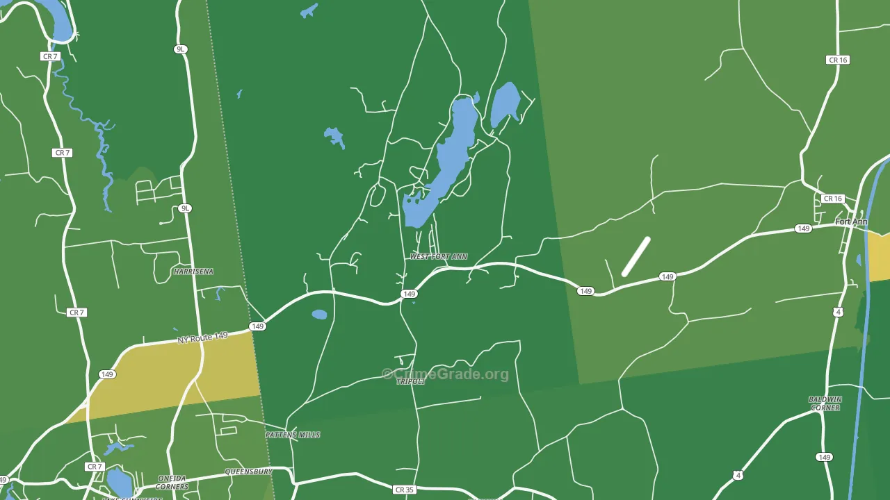 West Fort Ann, NY Map of Vehicle Theft Rates