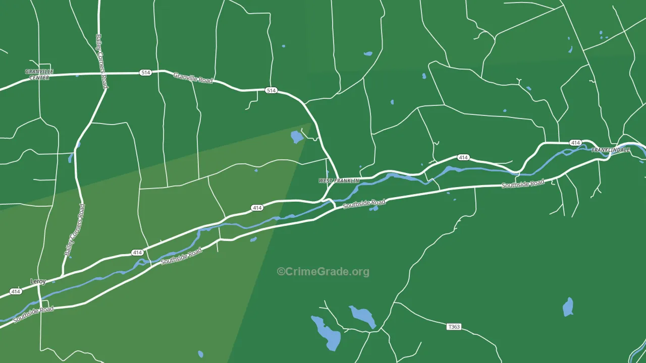 West Franklin, PA Map of Vehicle Theft Rates